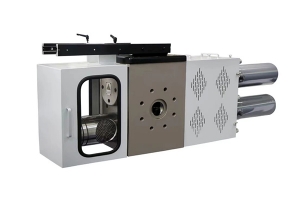Screen changer for hot melt adhesive extrusion production lines
